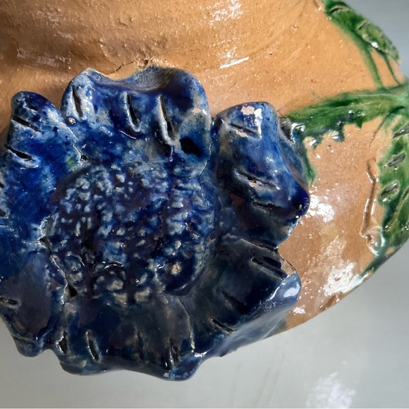 Studio Pottery Floral Vase With Flaw - Picture 5 of 7